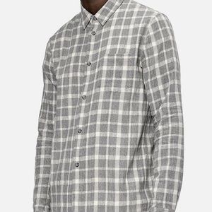 John Elliott L/S Button Up - Grey/White - NWT - M